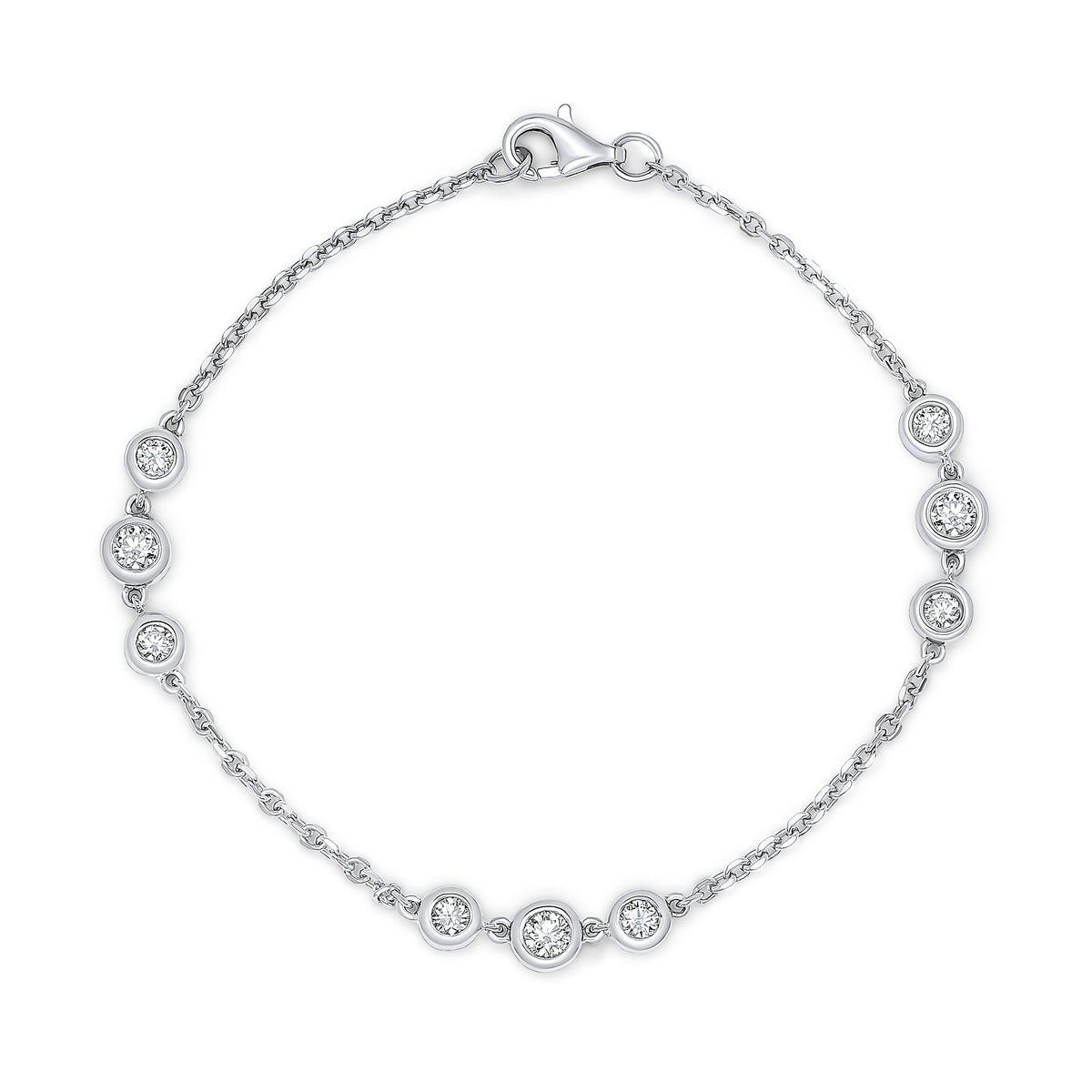 18CT WHITE GOLD DIAMOND SPEC SET BRACELET
