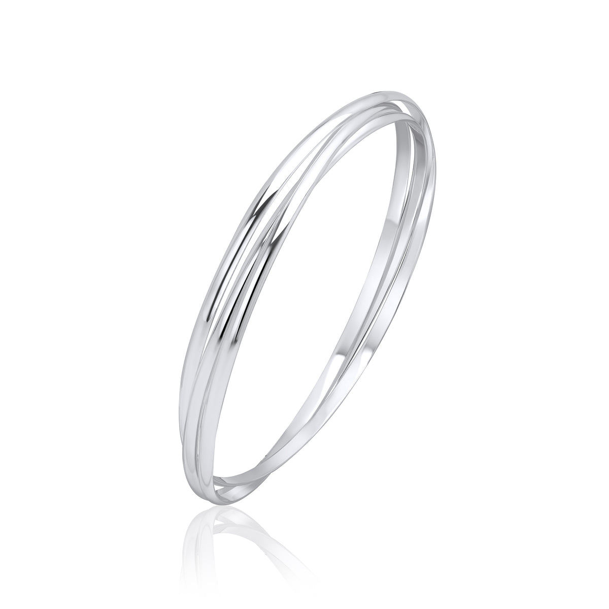 Silver 2.5mm Court Russian Bangle