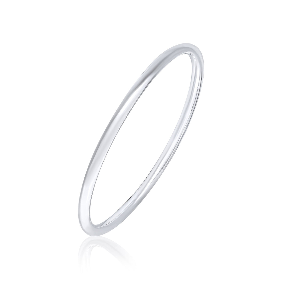 Silver Round Profile 4mm Bangle