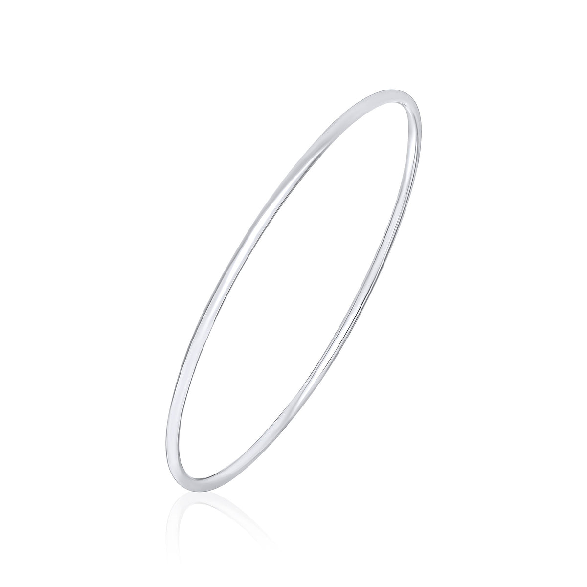 Silver Round Profile 2mm Bangle
