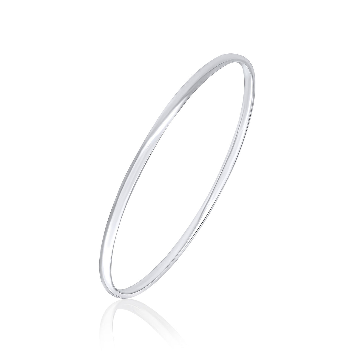 Silver Court Round 3mm Stacker Bangle