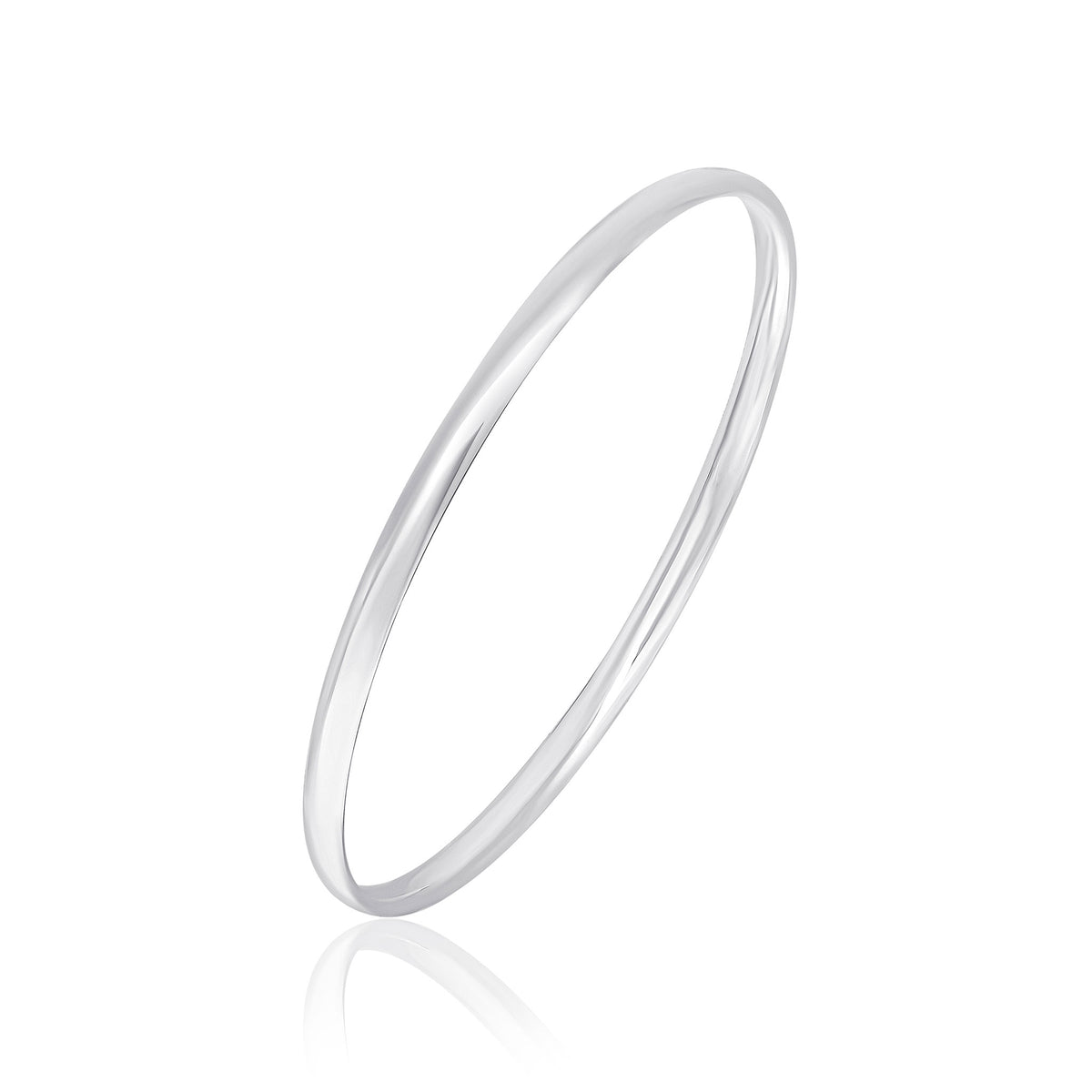 Silver Court Round 4mm Bangle