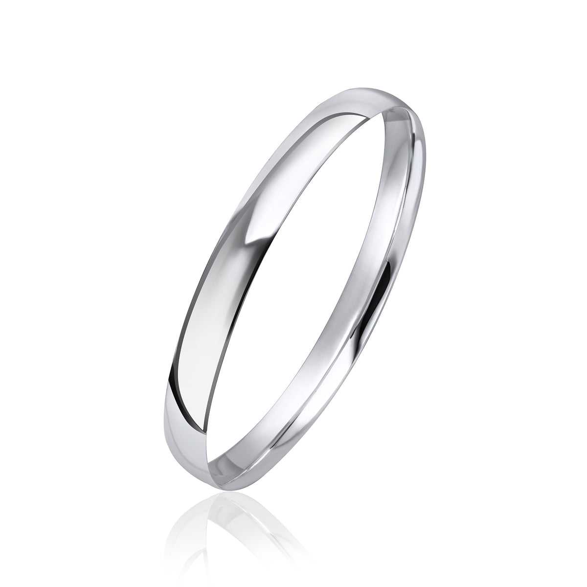 Silver 8mm Court Round Bangle 65mm ID
