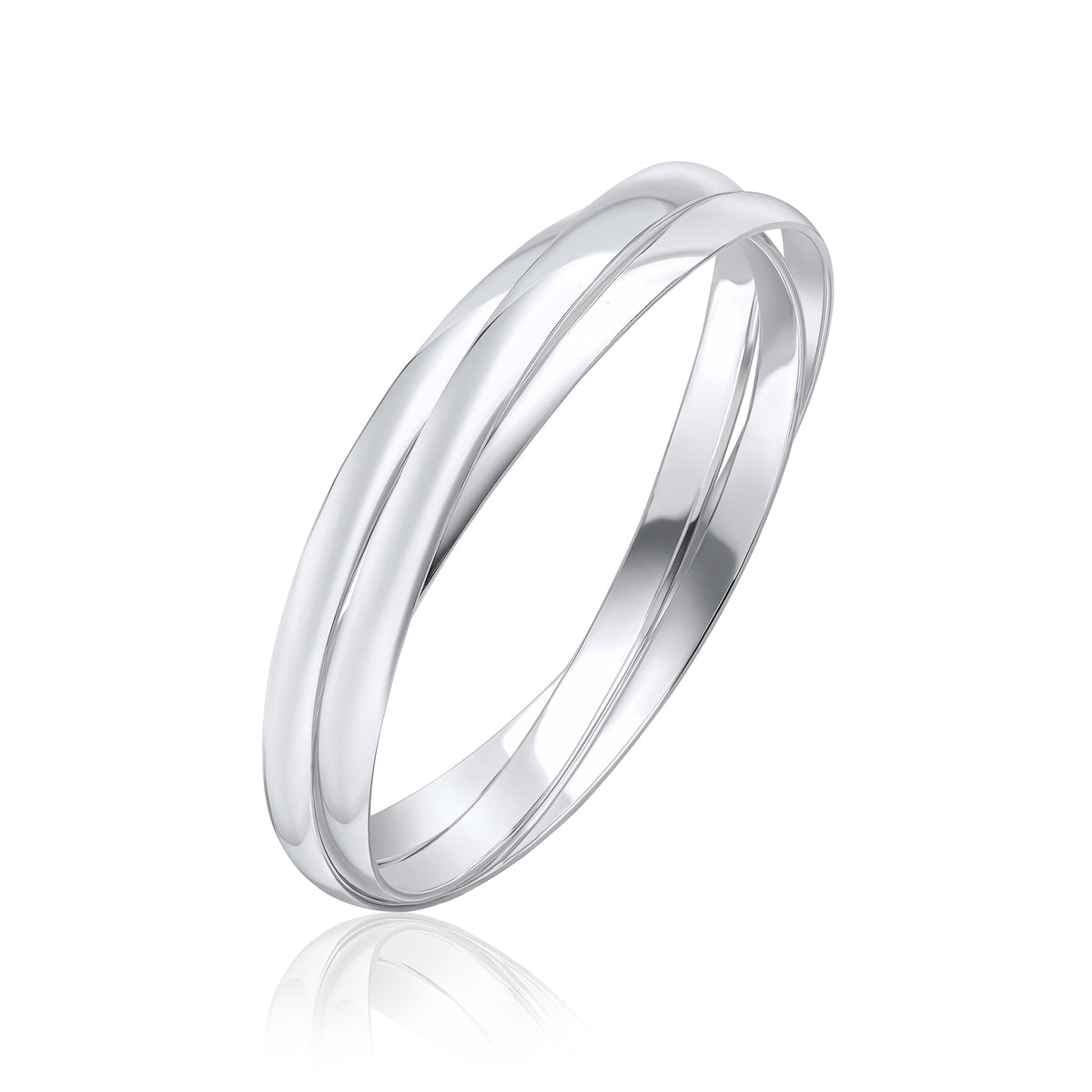 Silver 5mm Round Court Russian Bangle