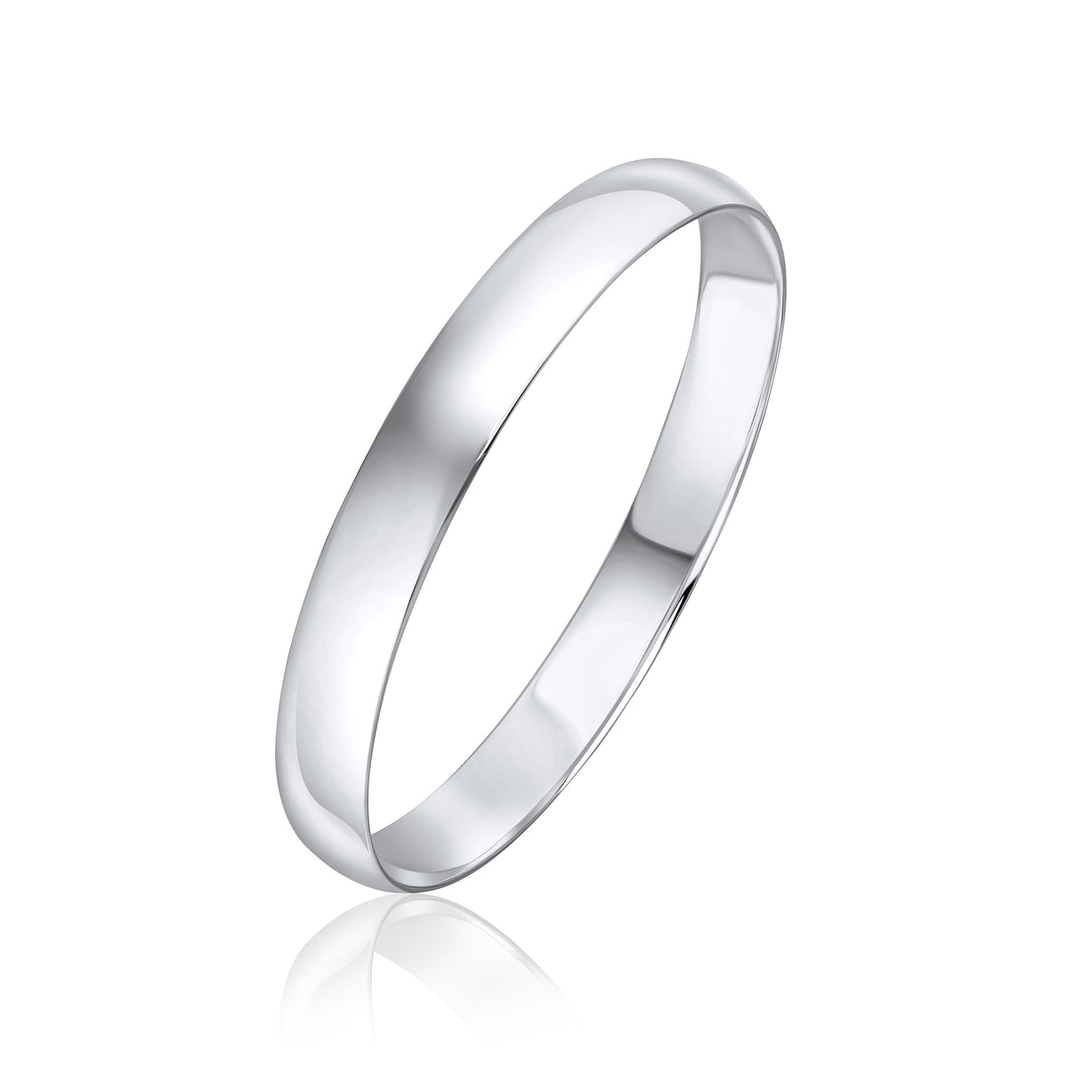 Silver 10mm Round Court Bangle
