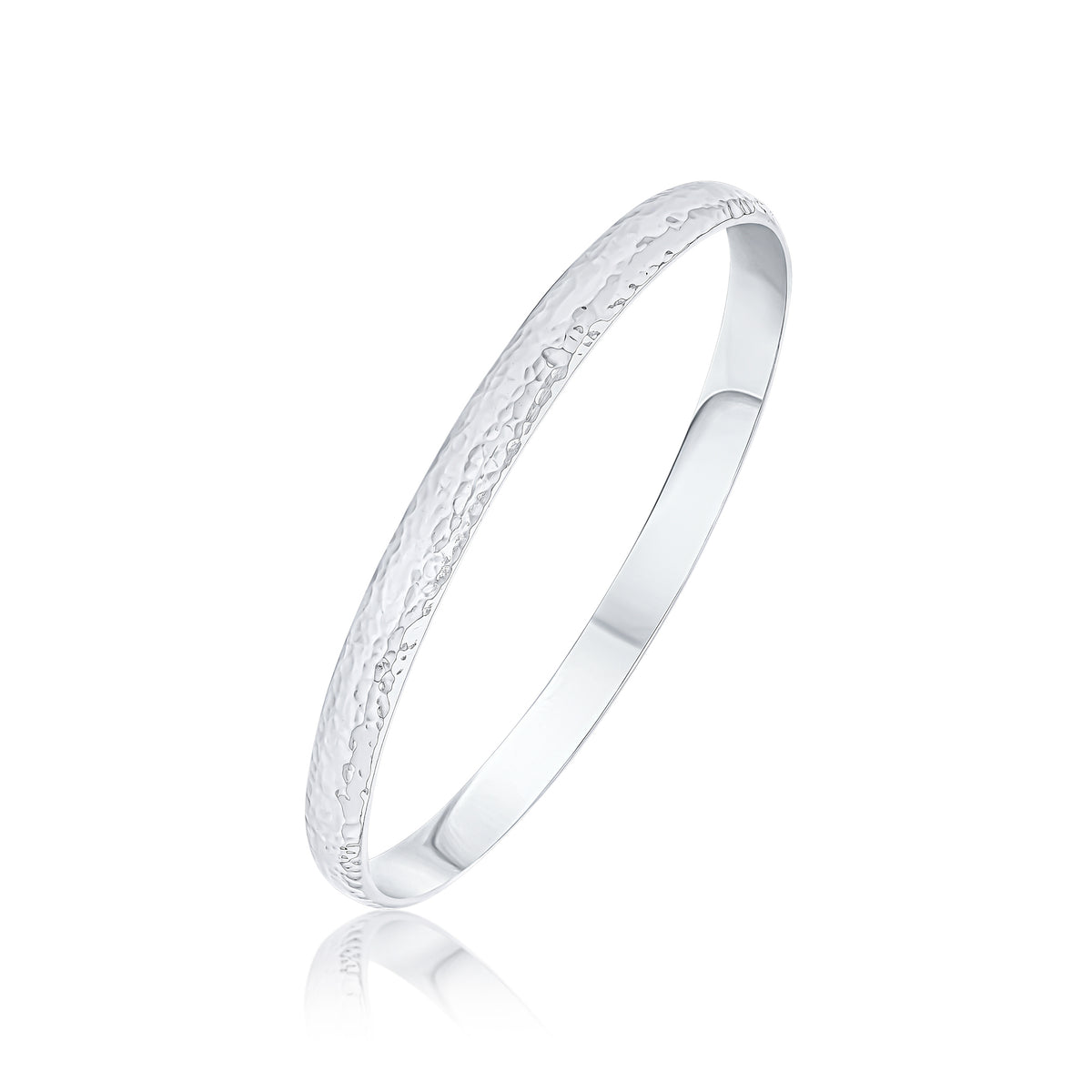 Silver 6mm Court Comfort Fit Bangle 70mm Large