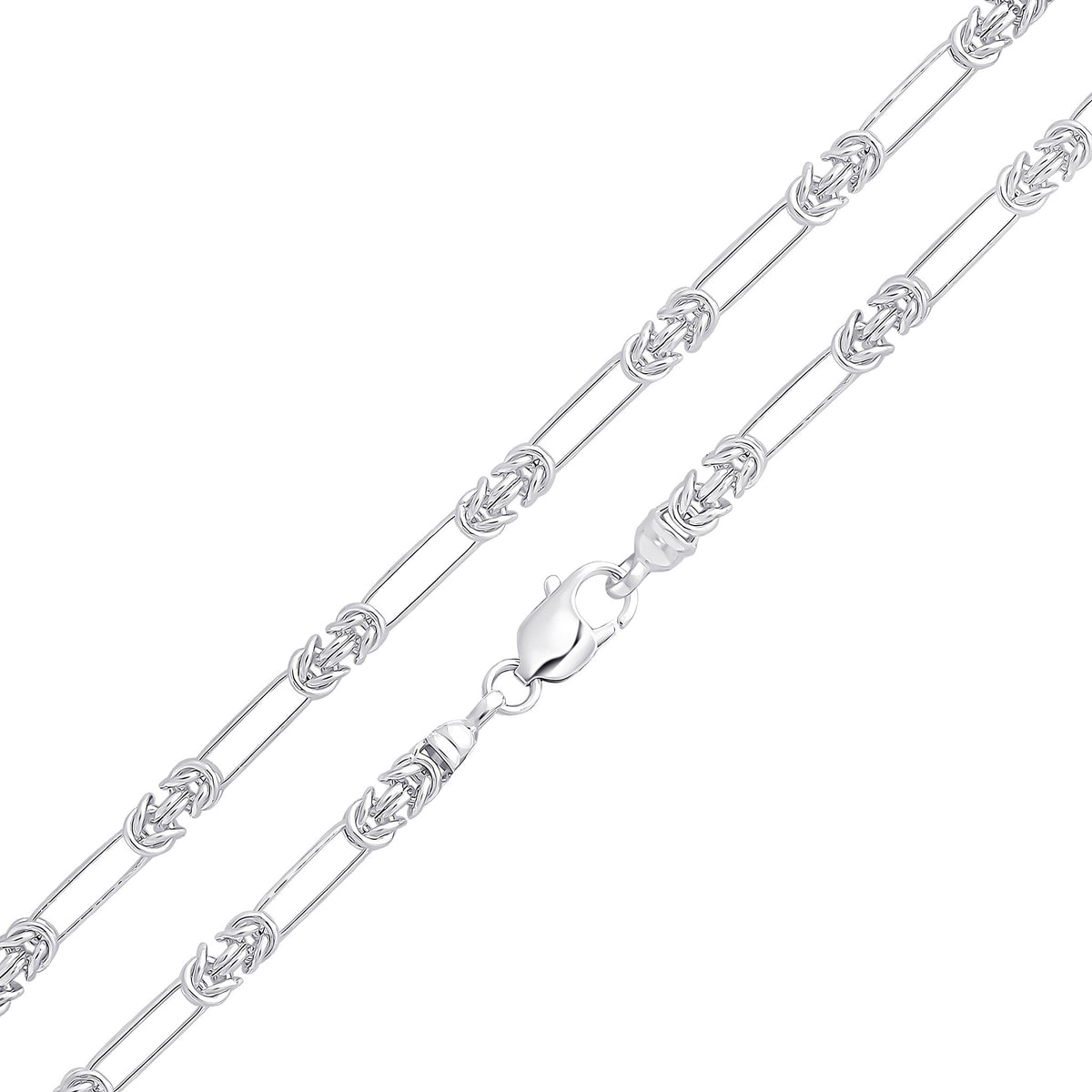 Silver 5mm Byzantine Long Oval1 16"