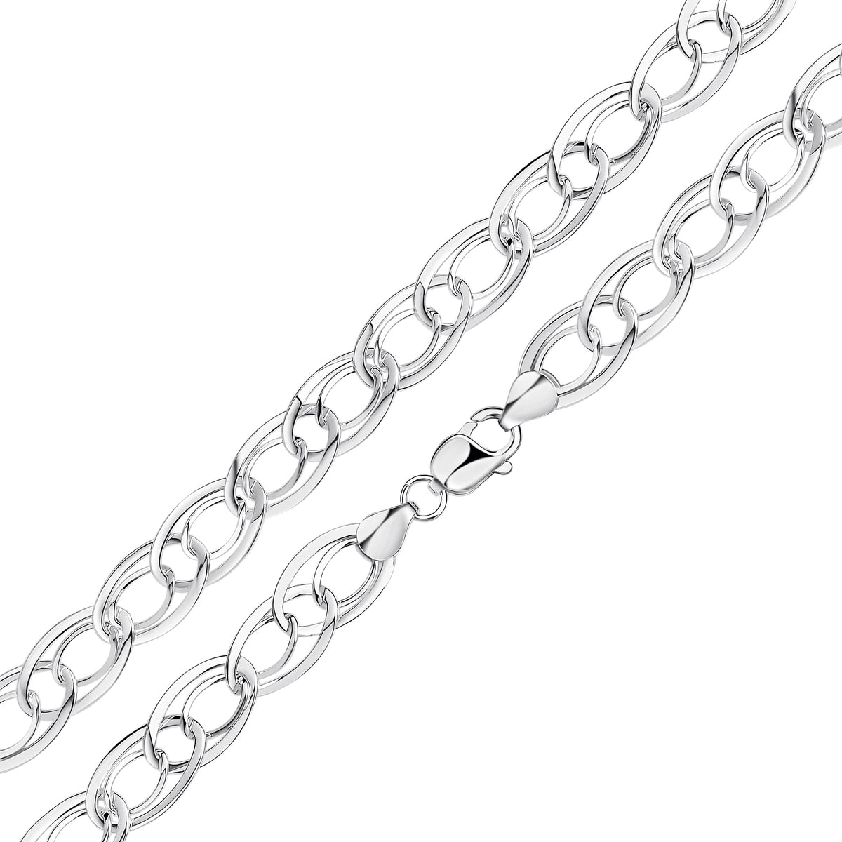 Silver Large and Small Oval Lightweight 7.5"