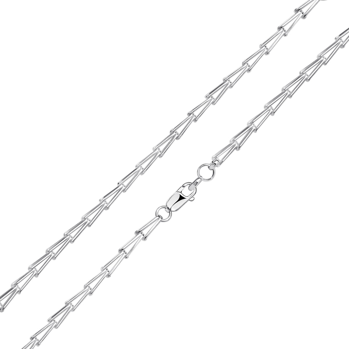 Silver Chevron Bracelet 7.5"