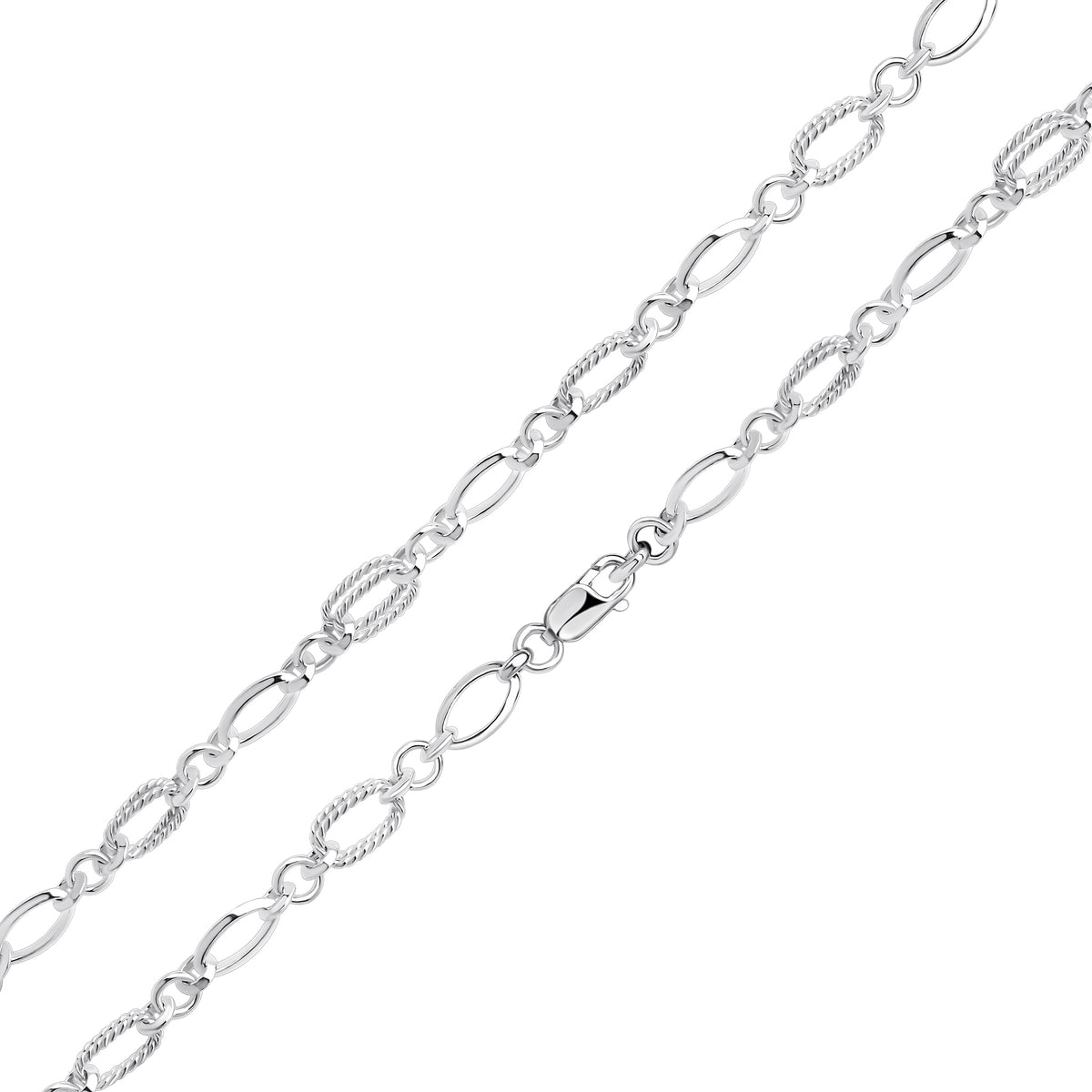 Silver Oval and Textured Fancy 7.5"