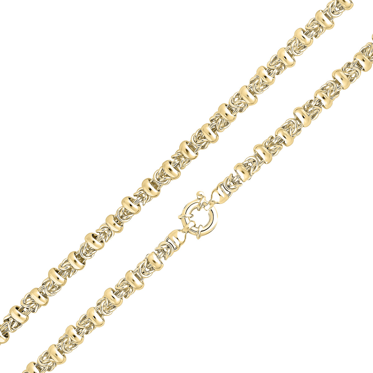 18ct Vermeil 7.5mm Byzantine 18" with Bolt Ring