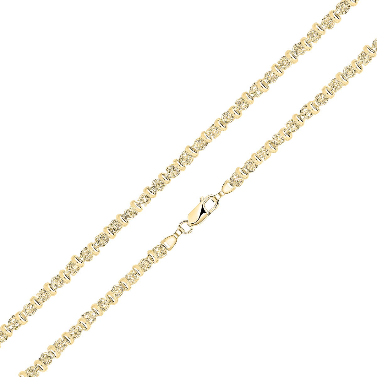 18ct Vermeil 5mm Byzantine with Rings 7.5"