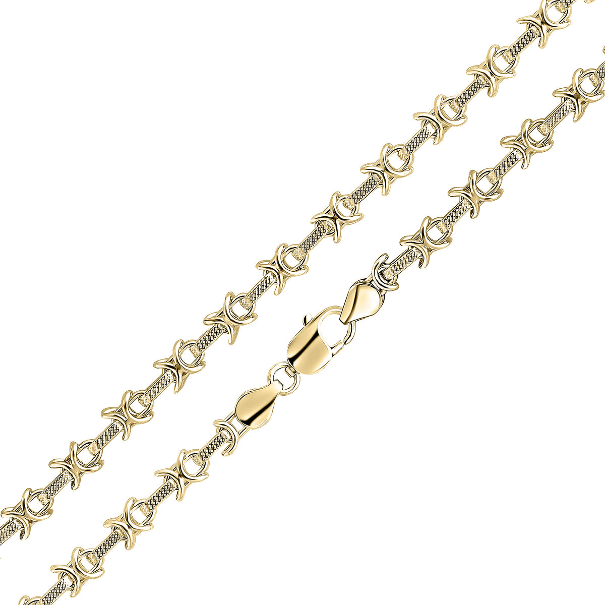 18ct Vermeil 7mm Textured Kiss 7.5"