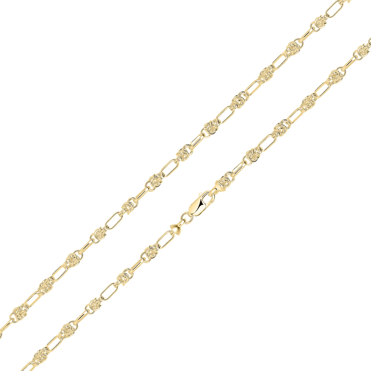 18ct Vermeil 4.6mm Byzantine Oval Link 7.5"