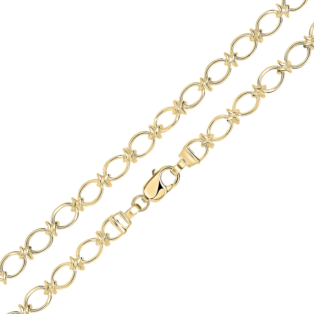 18ct Vermeil 8mm Oval Knot 7.5"