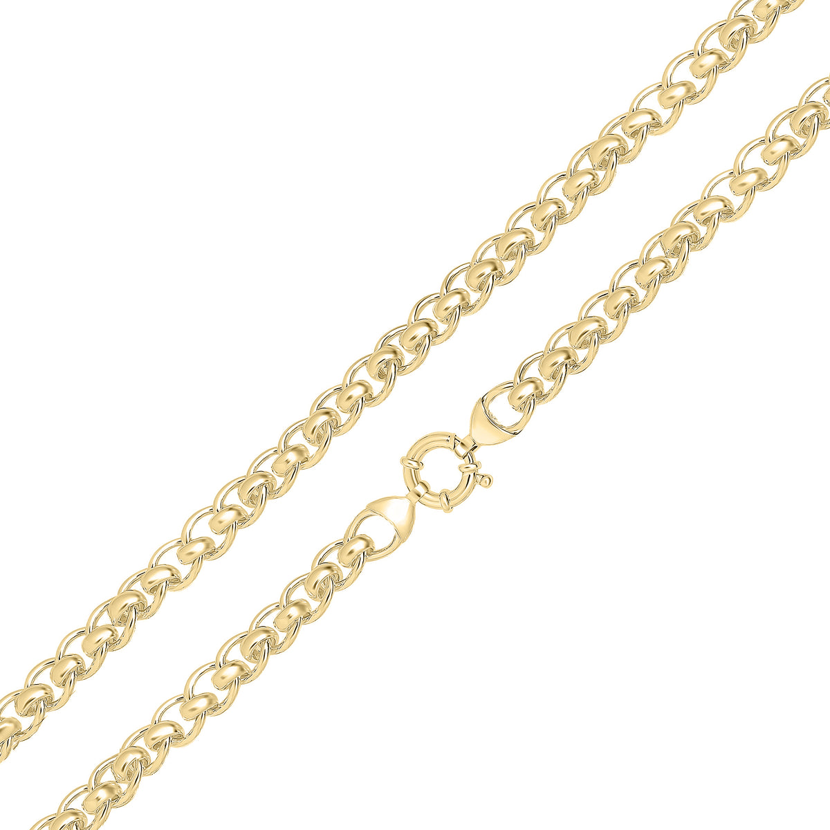 18ct Vermeil 10mm Rollerball 18" Bolt Ring