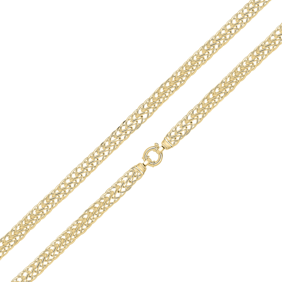 18ct Vermeil 9mm Flat Spiga 20" Bolt Ring