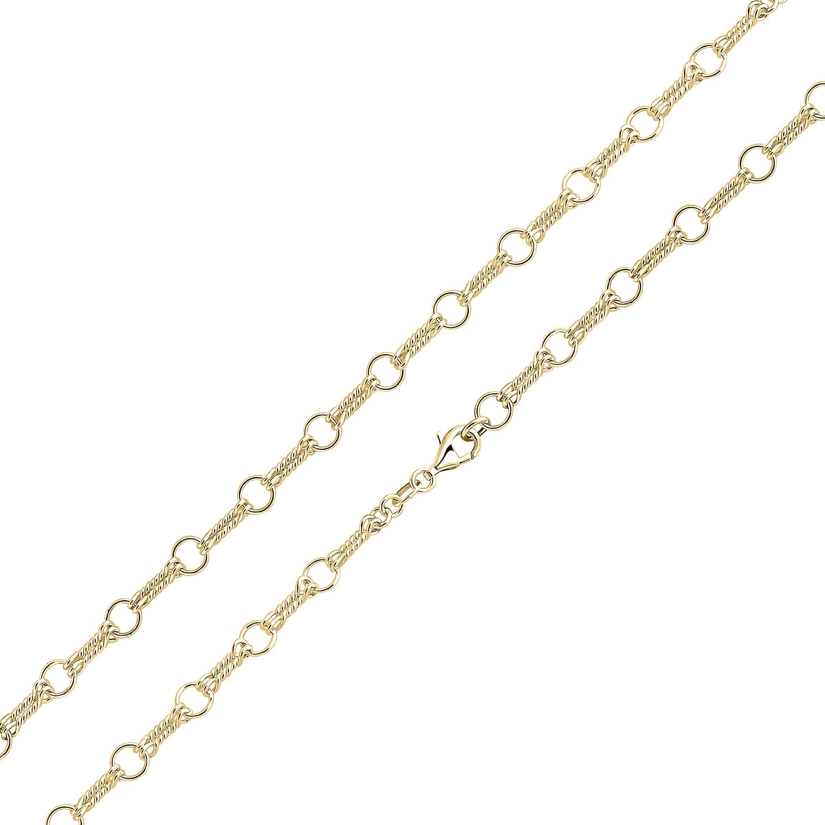 18ct Vermeil 6.2mm Double Twist 7.5"
