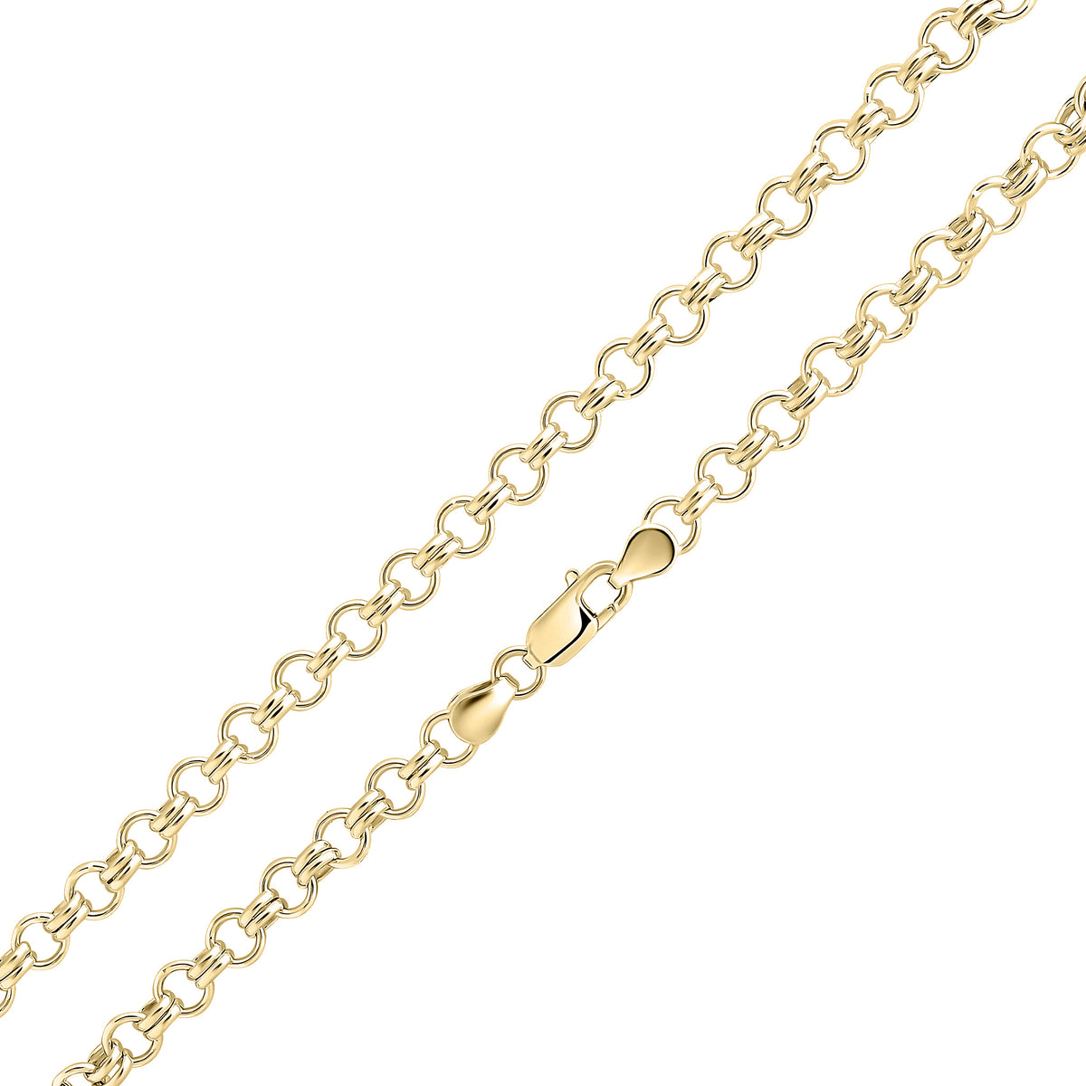 18ct Vermeil 6.1mm two-one Cable 7.5"