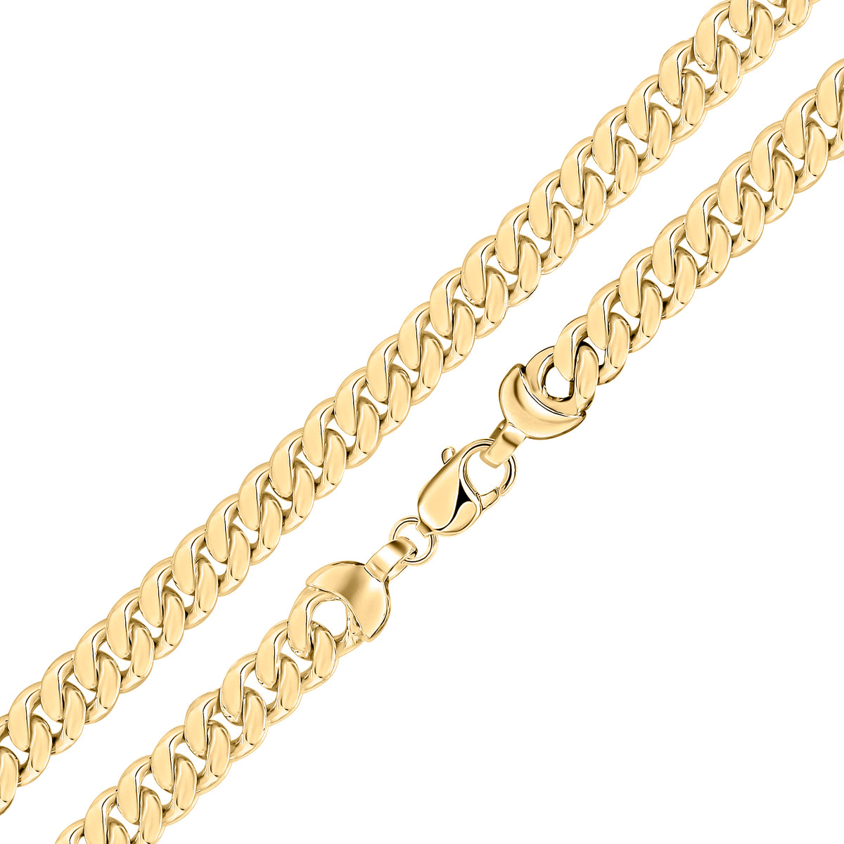 18ct Vermeil 10mm Curb 8"