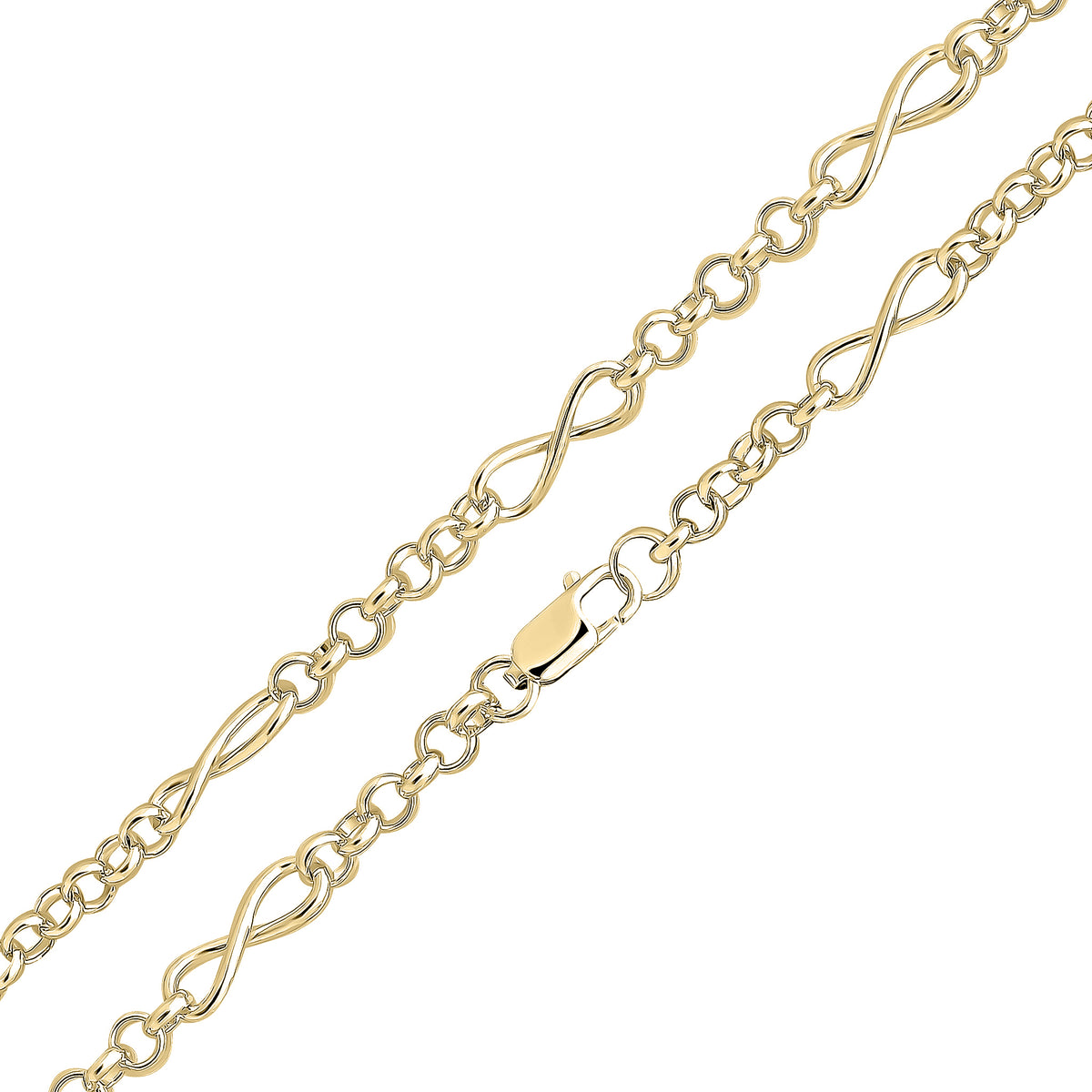 18ct Vermeil 6.3mm Infinity Belcher 18"