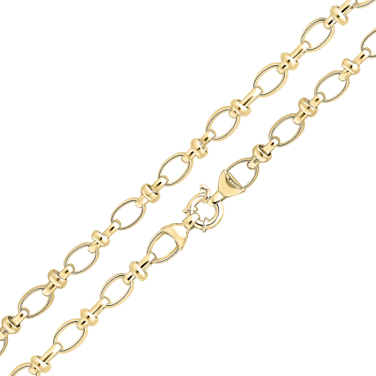 18ct Vermeil 8.5mm Oval Pinch Bar 18"