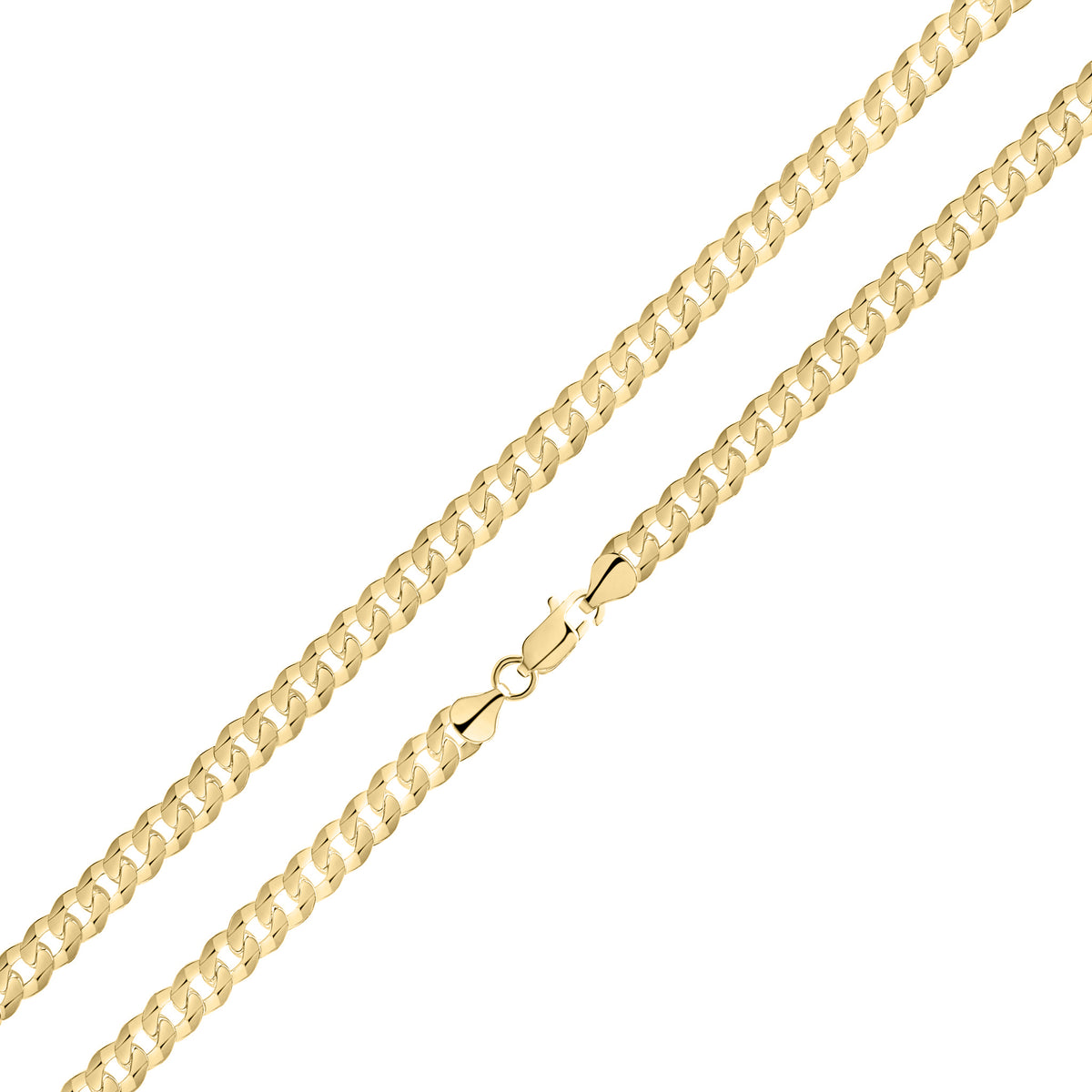 18ct Vermeil 6.5mm Curb Bracelet 8.5"