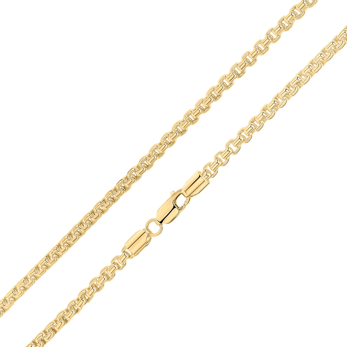 18ct Vermeil Rounded Box Belcher 4mm 18"