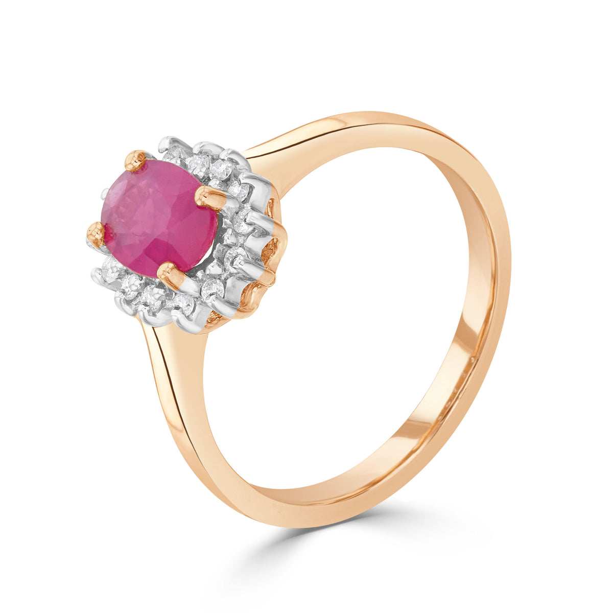 9RG.OVAL RUBY&DIA CLUS RG