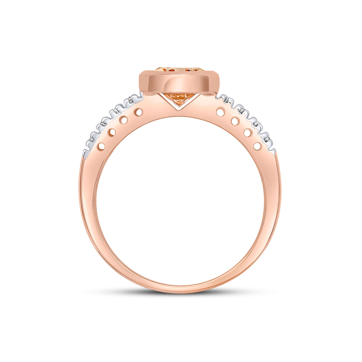 9CT RG RUBOVER 9X7 OVAL MORGANITE SINGLE STONE RING WITH CLAW SET DIAMOND SHOULDERS