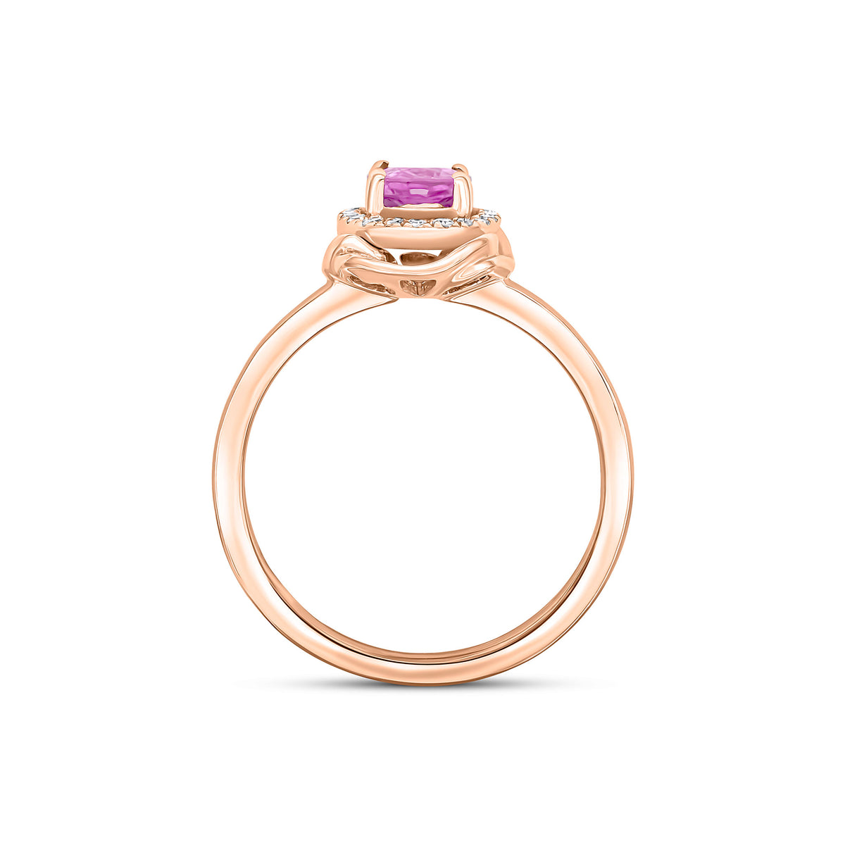 9CT ROSE GOLD PINK SAPPHIRE & DIAMOND FANCY CLUSTER RING