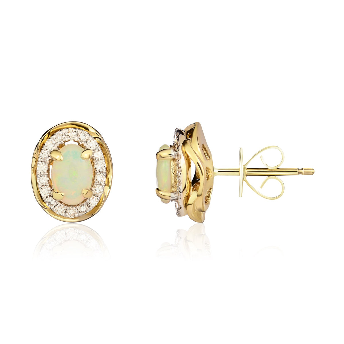 9YG.OVAL OPAL & DIA CLUS.
