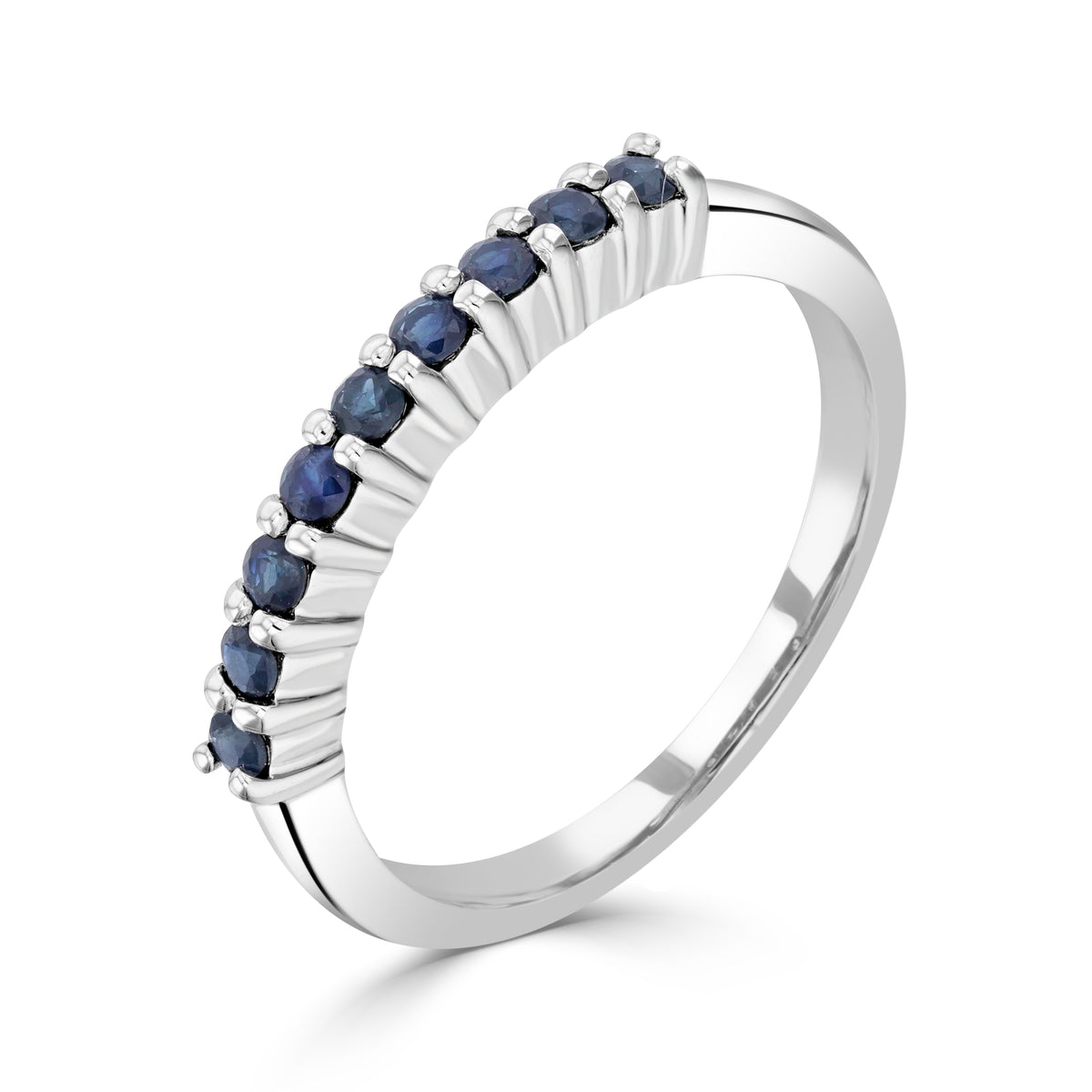 9CT WG ROUND SAPPHIRE CLAW SET 9ST RING