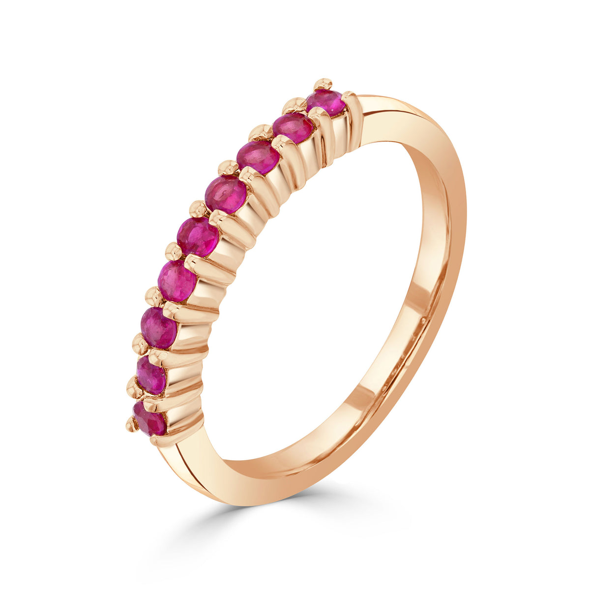 9CT ROSE GOLD ROUND RUBY CLAW SET 9ST RING