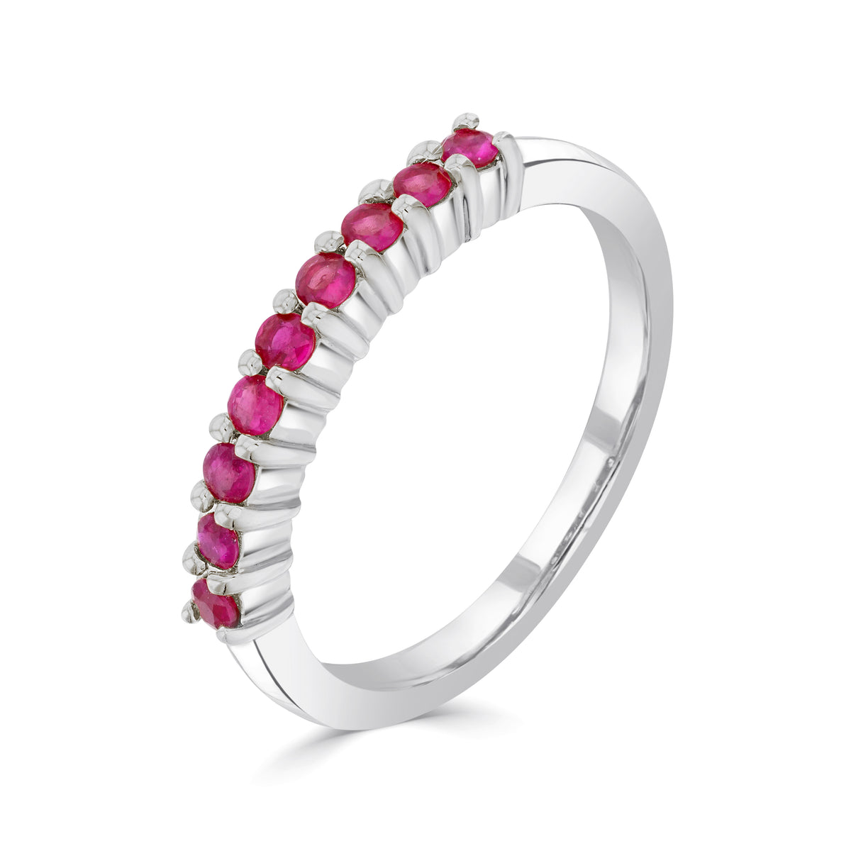 9CT WG ROUND RUBY CLAW SET 9ST RING