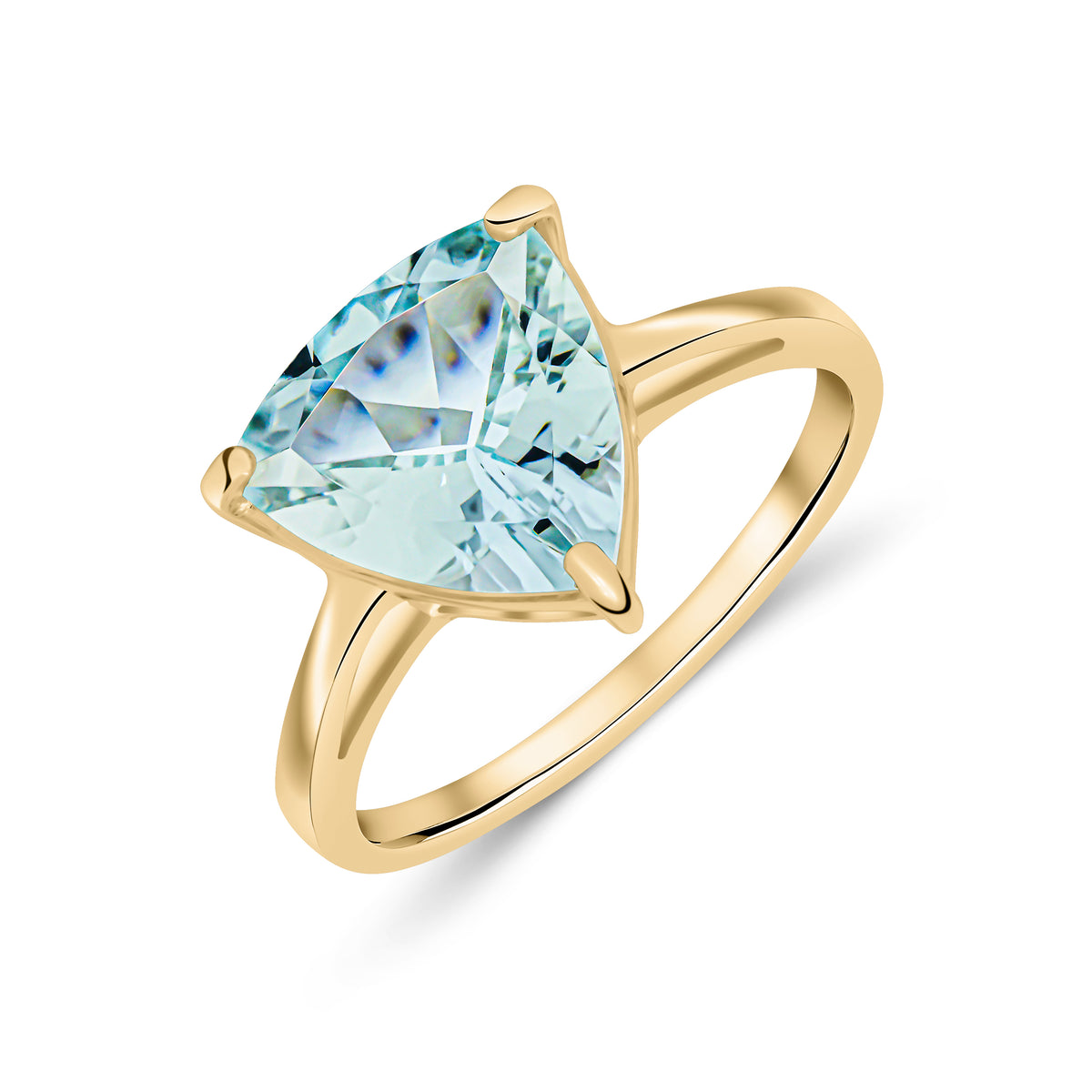 9YG 10MM TRILLION AQUA S/S CLAW RING