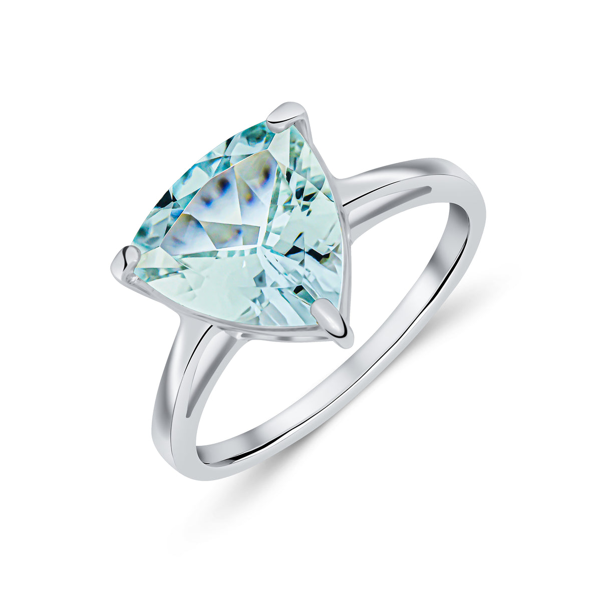 9WG 10MM TRILLION AQUA S/S CLAW RING