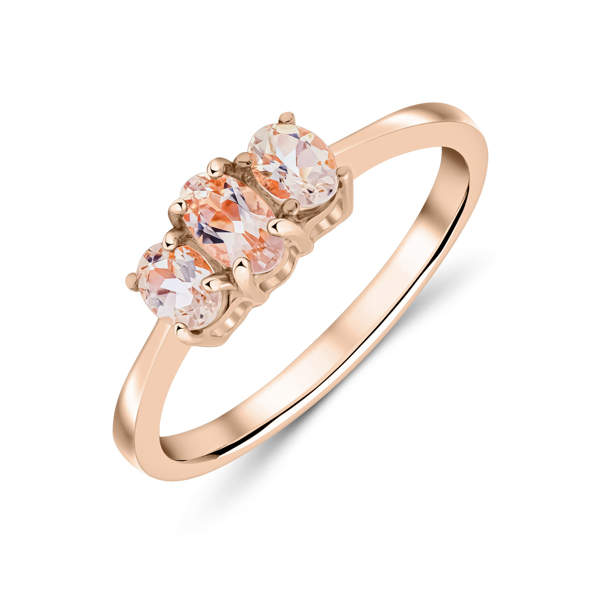 9CT RG OVAL MORGANITE 3ST CLAW SET RING