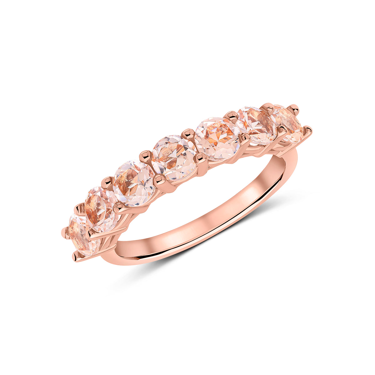 9CT RG ROUND MORGANITE CLAW SET 7ST RING