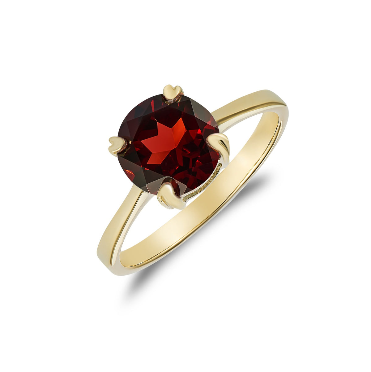 9YG 8MM RD GARNET S/S.CLW
