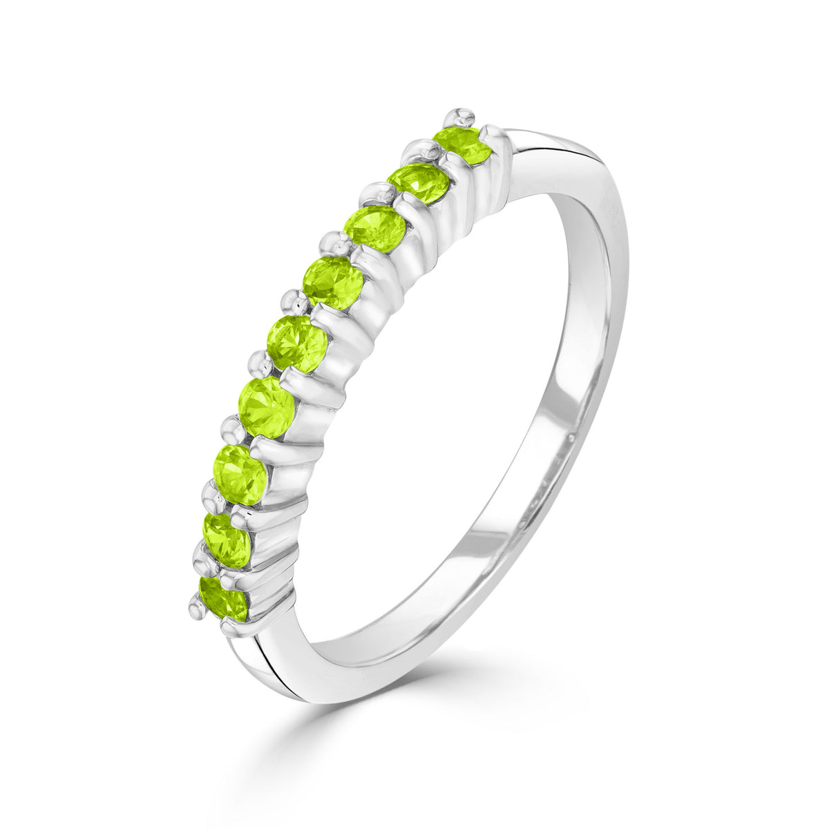 9CT WG ROUND PERIDOT CLAW SET 9ST RING