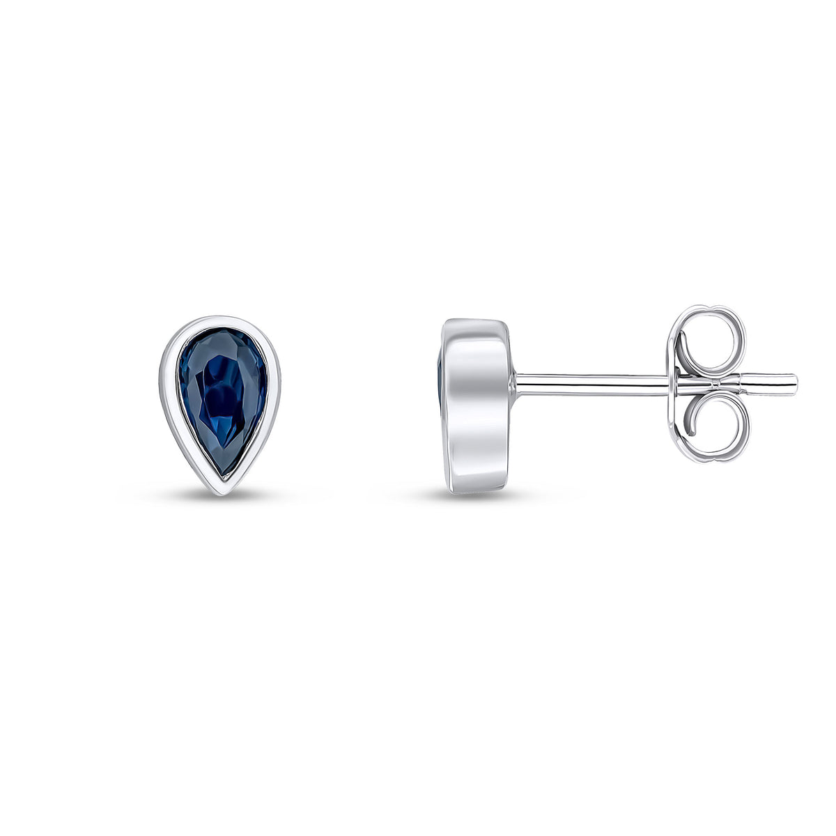 9CT WG 5X3 PEARSHAPE SAPPHIRE RUBOVER SET EARRINGS