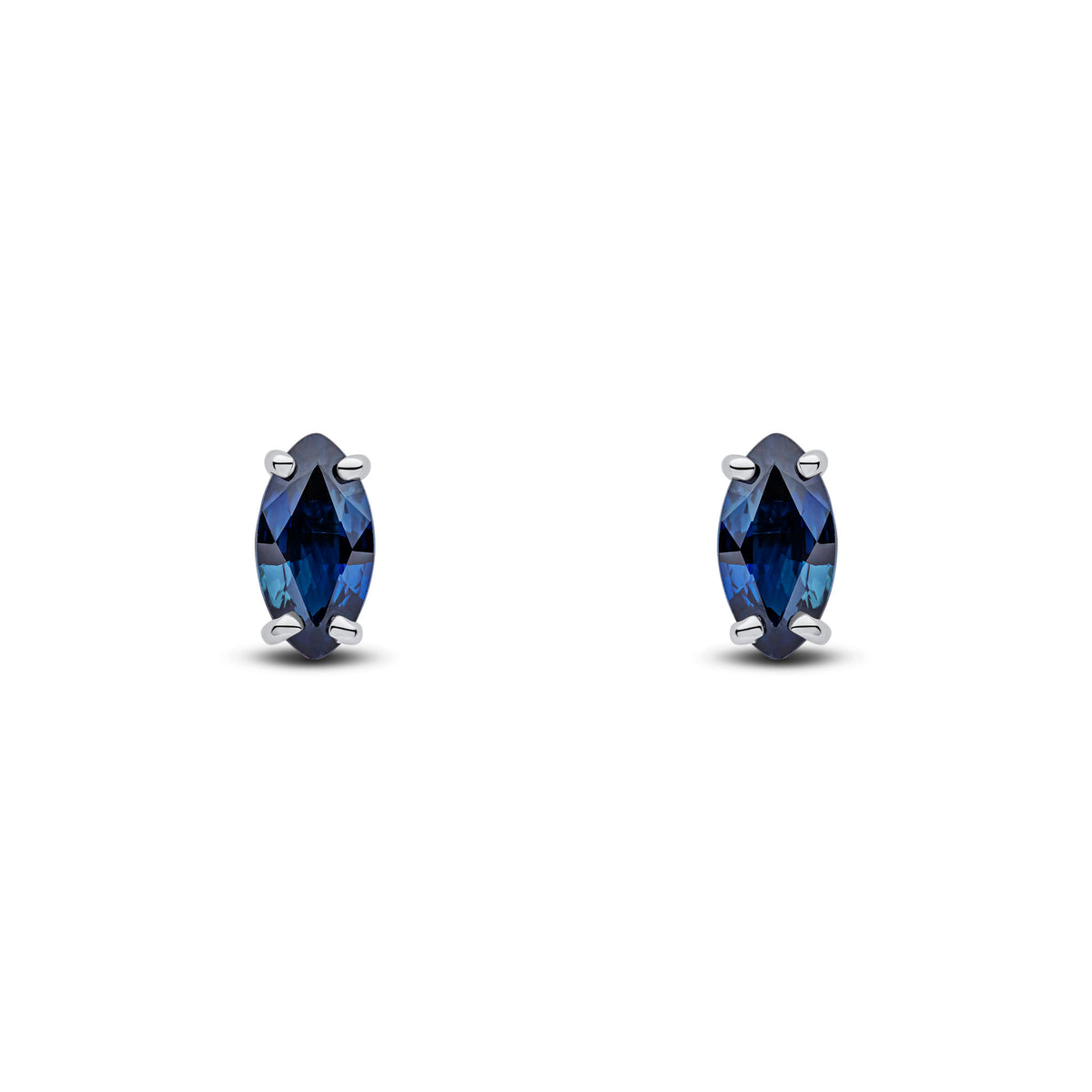 9CT WG 8X4MM MARQUISE SAPPHIRE CLAW SET EARRINGS