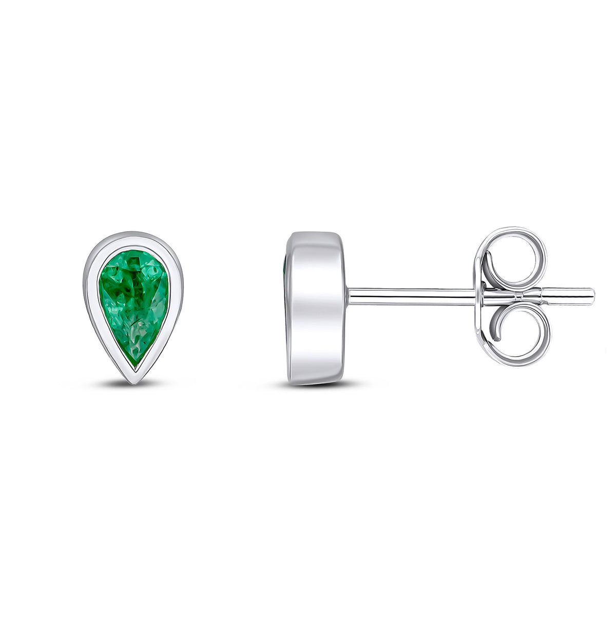 9CT WG 5X3 PEARSHAPE EMERALD RUBOVER SET EARRINGS
