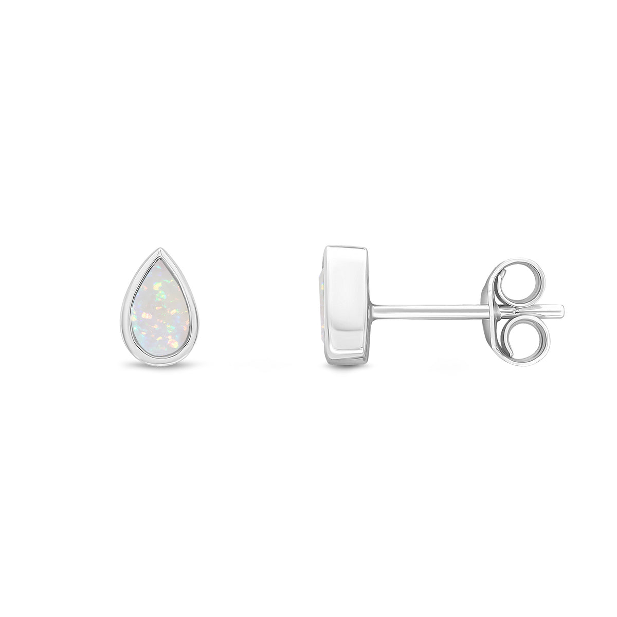 9CT WG 5X3 PEARSHAPE OPAL RUBOVER SET EARRINGS