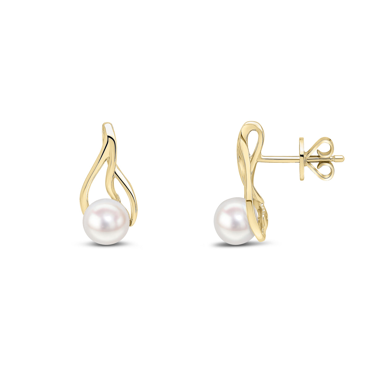9CT YG CULTURED FRESHWATER 5MM PEARL TEARDROP EARRINGS