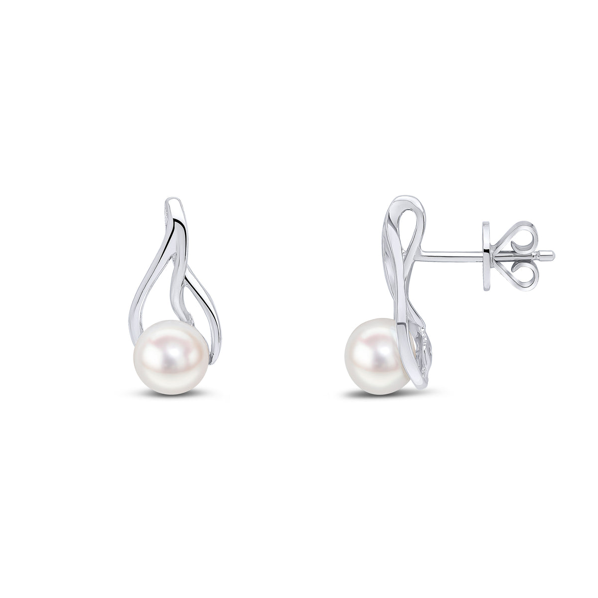 9CT WG CULTURED FRESHWATER 5MM PEARL TEARDROP STUD EARRINGS