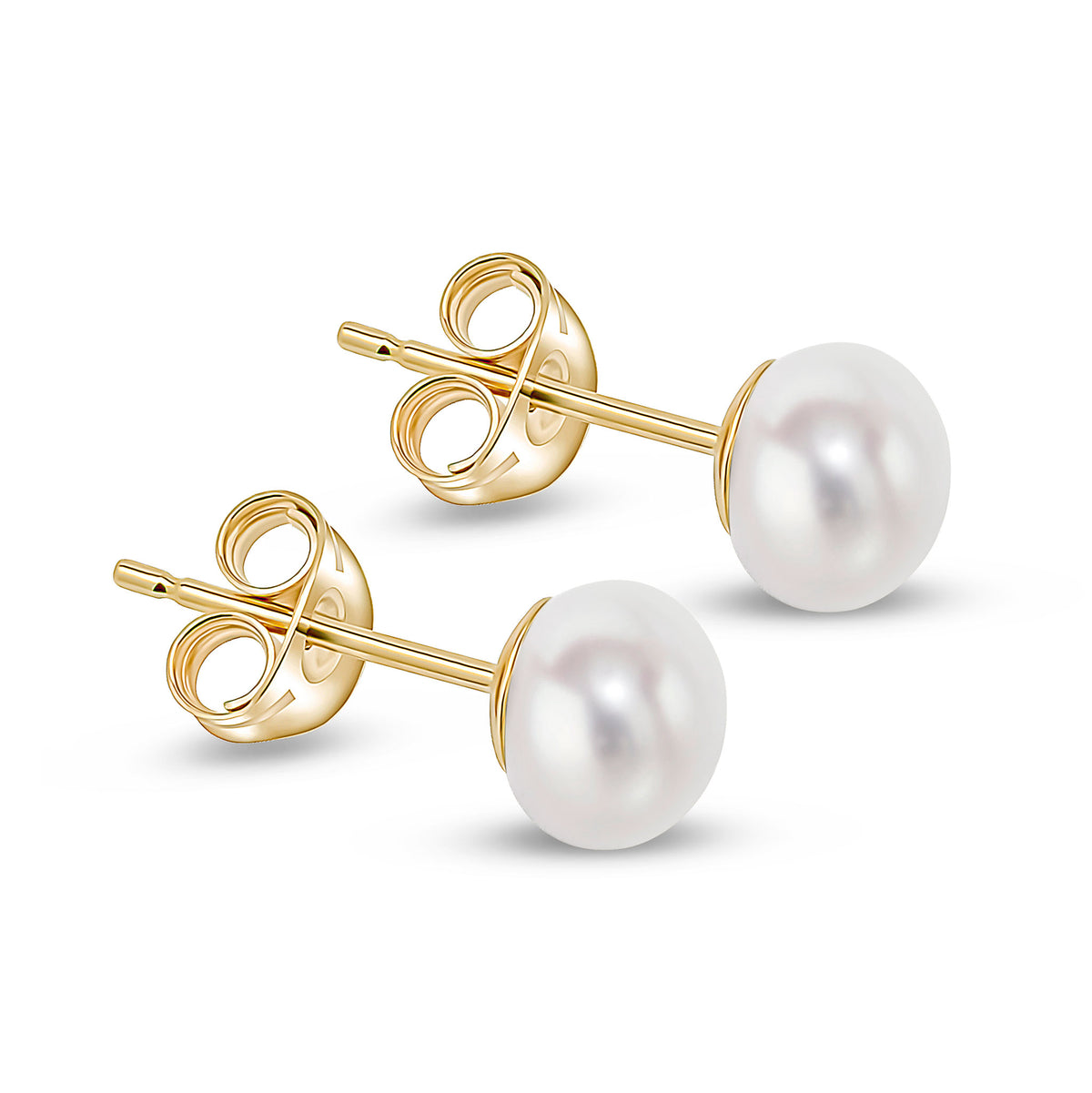 9CT YG 4-4.5MM BUTTON FRESHWATER PEARL STUDS