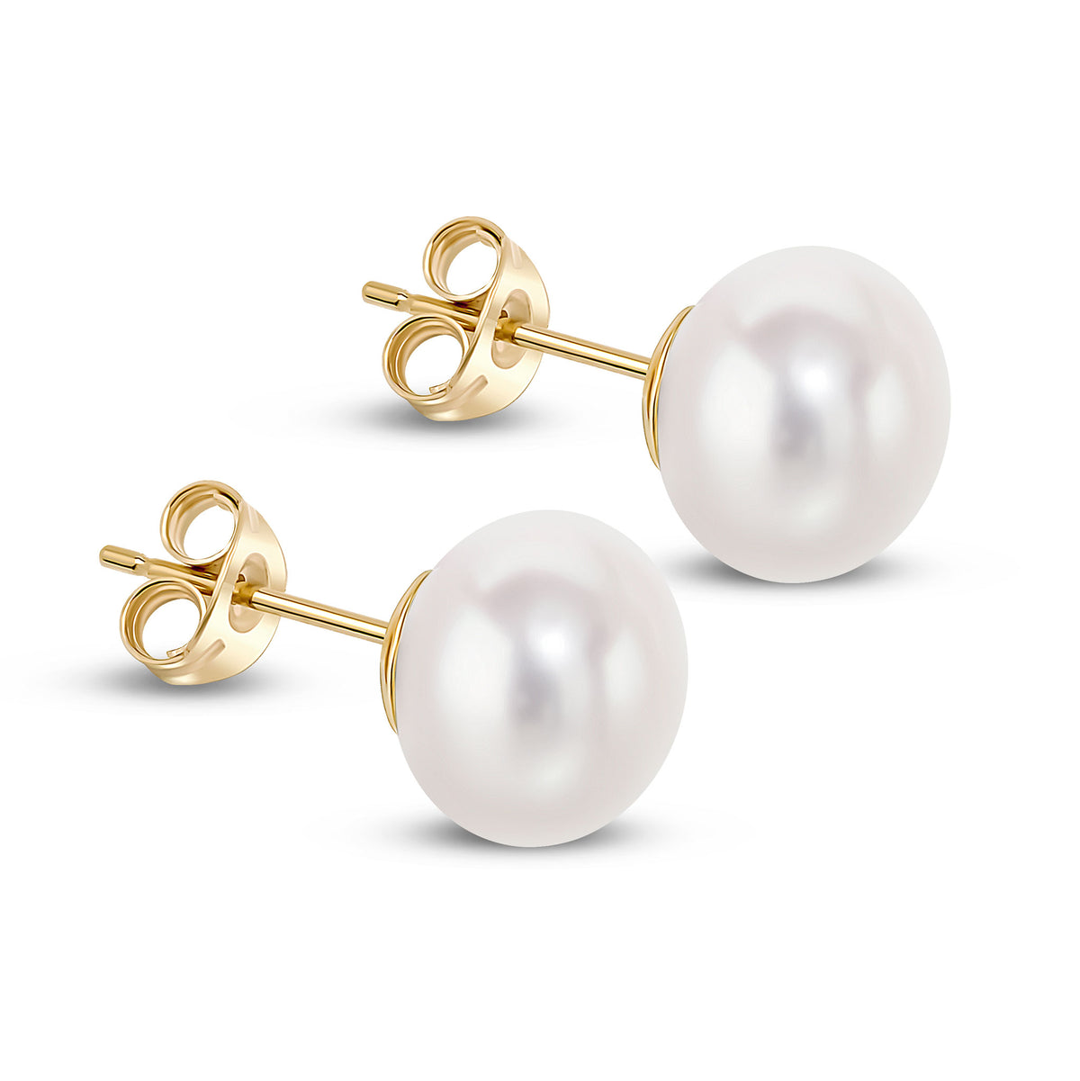 9CT YG 8.5-9MM BUTTON FRESHWATER PEARL STUDS