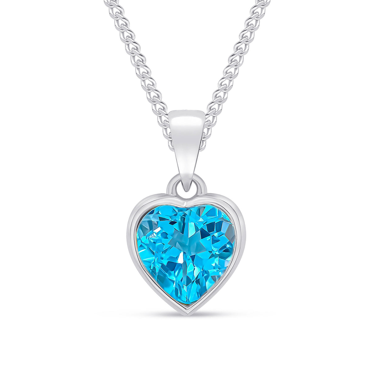 9CT WG 8MM HEARTSHAPE SWISS BLUE TOPAZ RUBOVER SINGLE STONE PENDANT